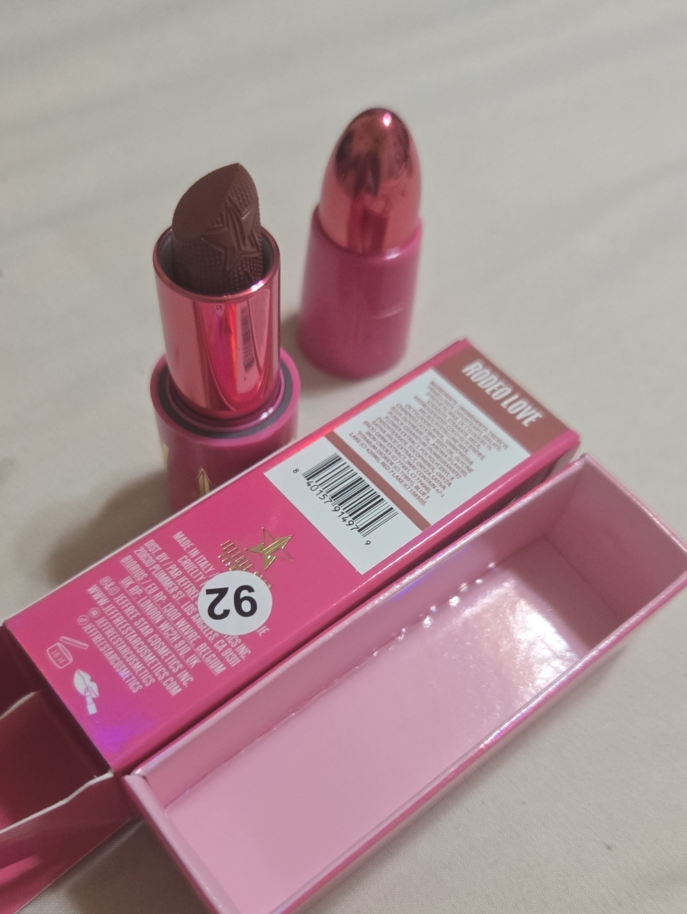 Jeffree Star Matte Lipstick in Rich Brown with Pink Metallic Case
